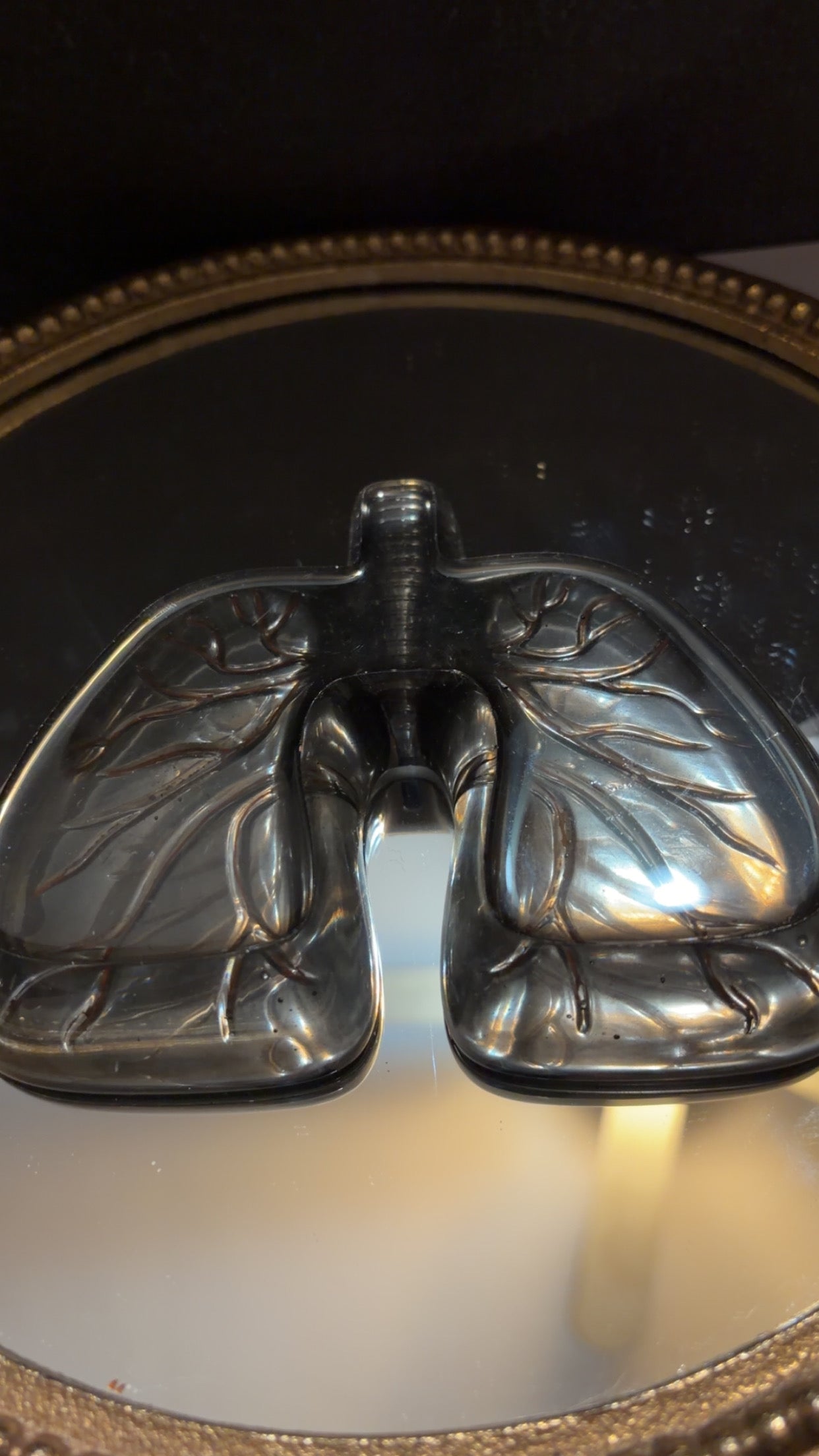 black and copper lung ashtray