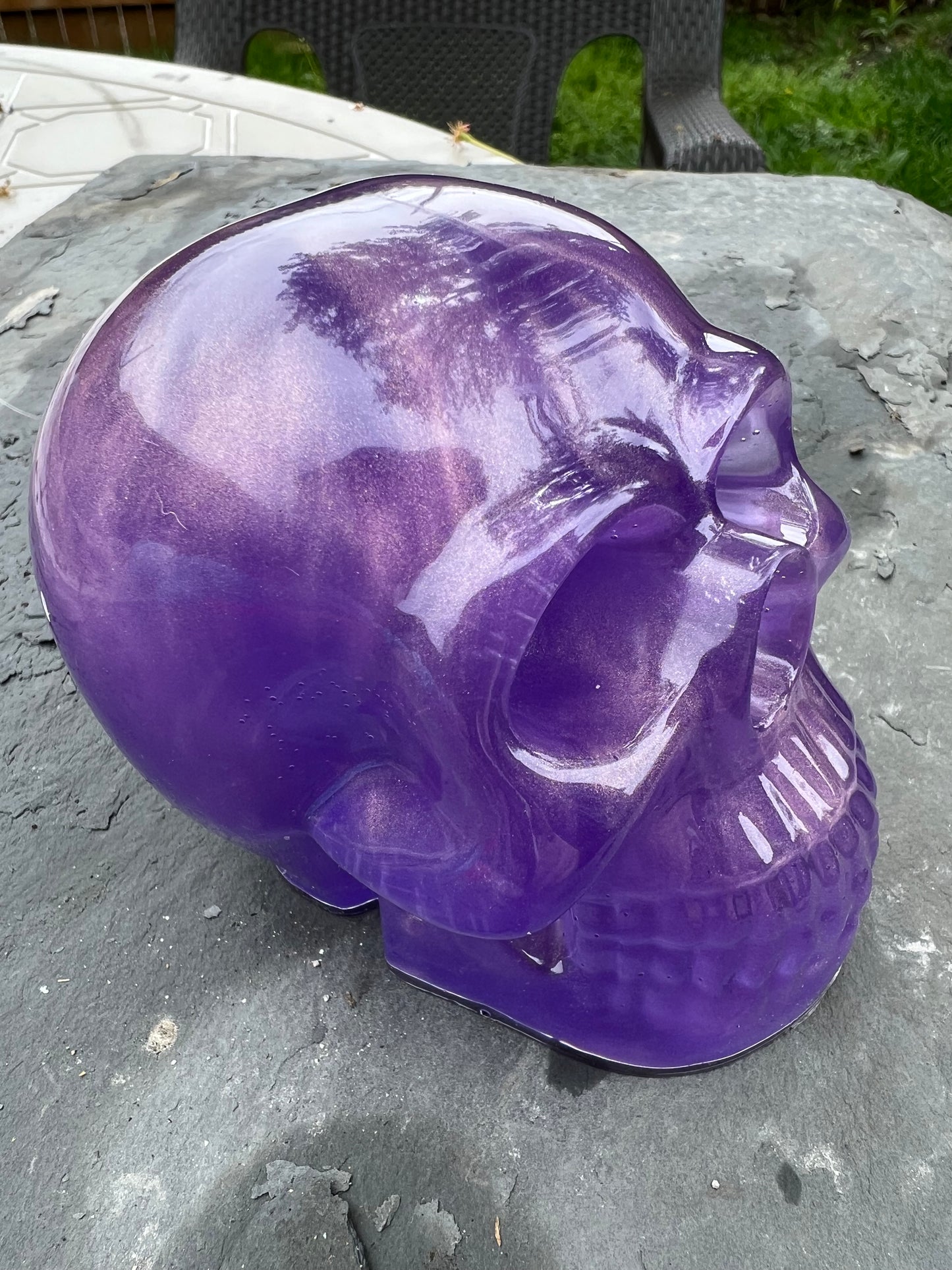 purple epoxy resin skull