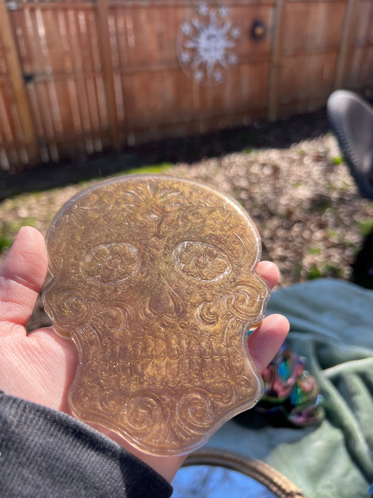 golden sugar skull