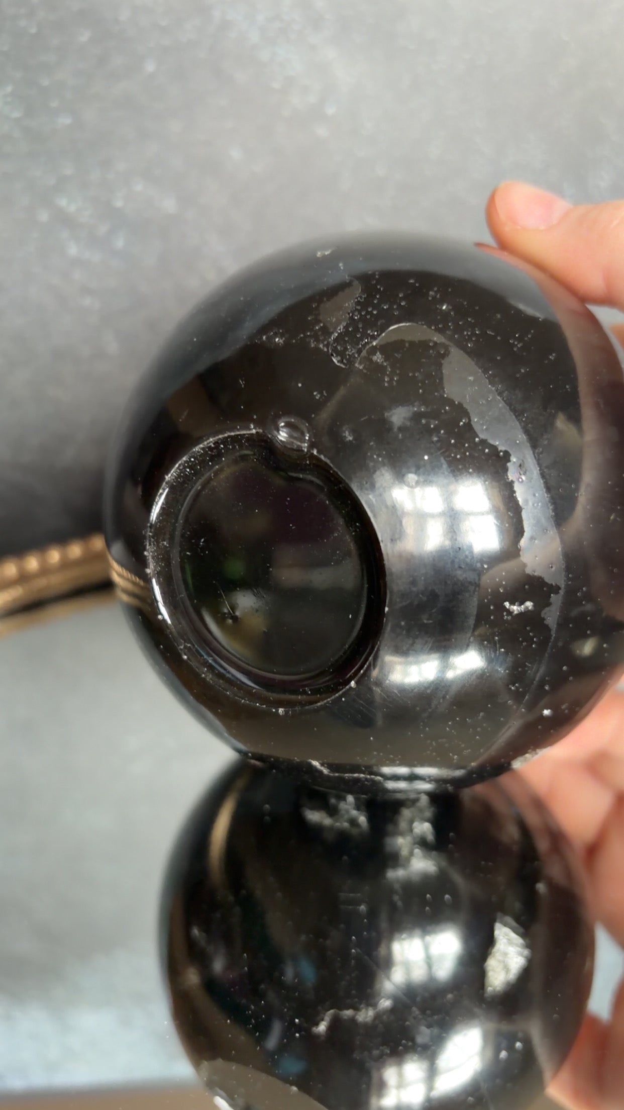 candle globe with silver glitter