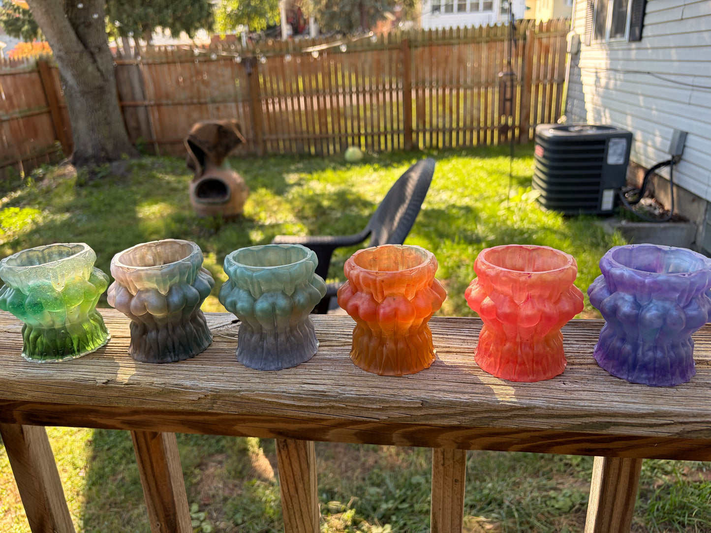 Green MultiColored Lady Butt Planter