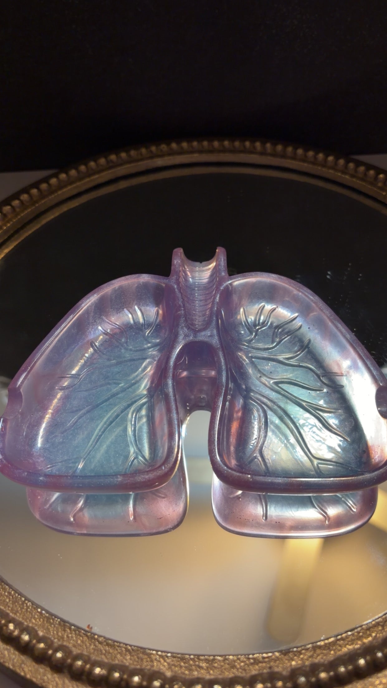 blue and purple lung ashtray