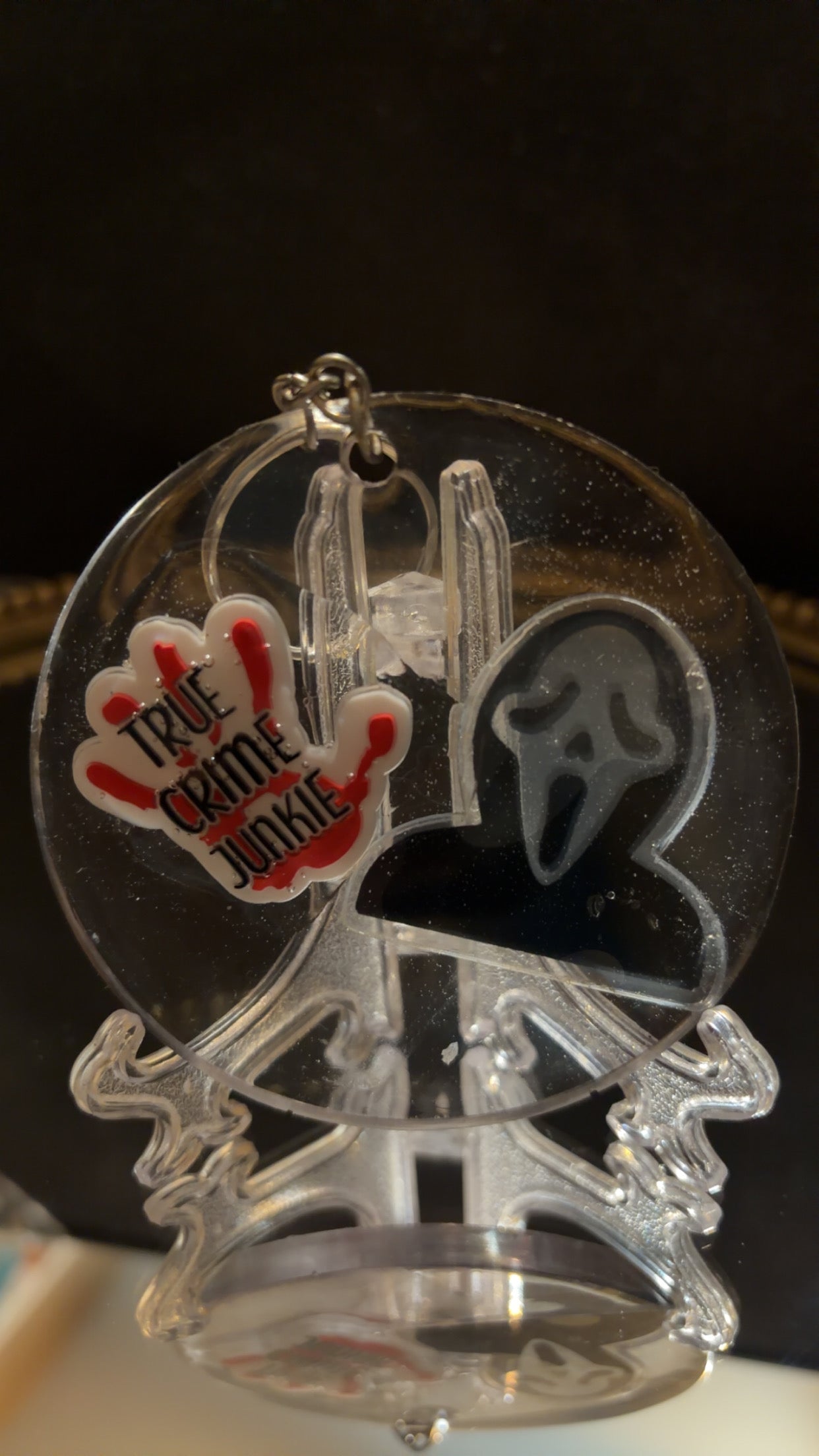 true crime /scream keychain