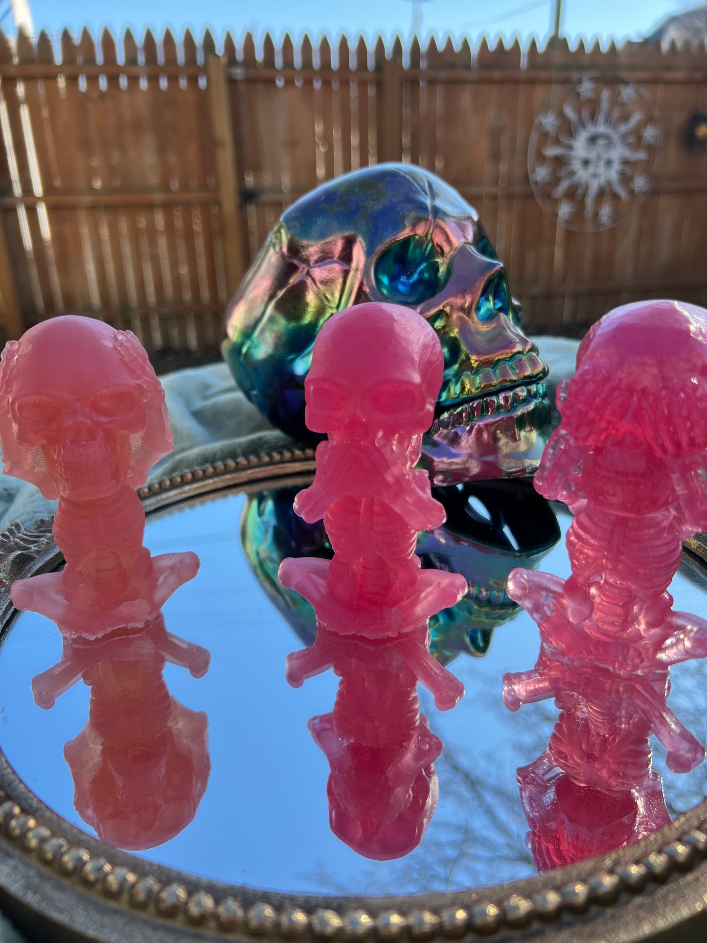 pink hear, speak, say no evil
