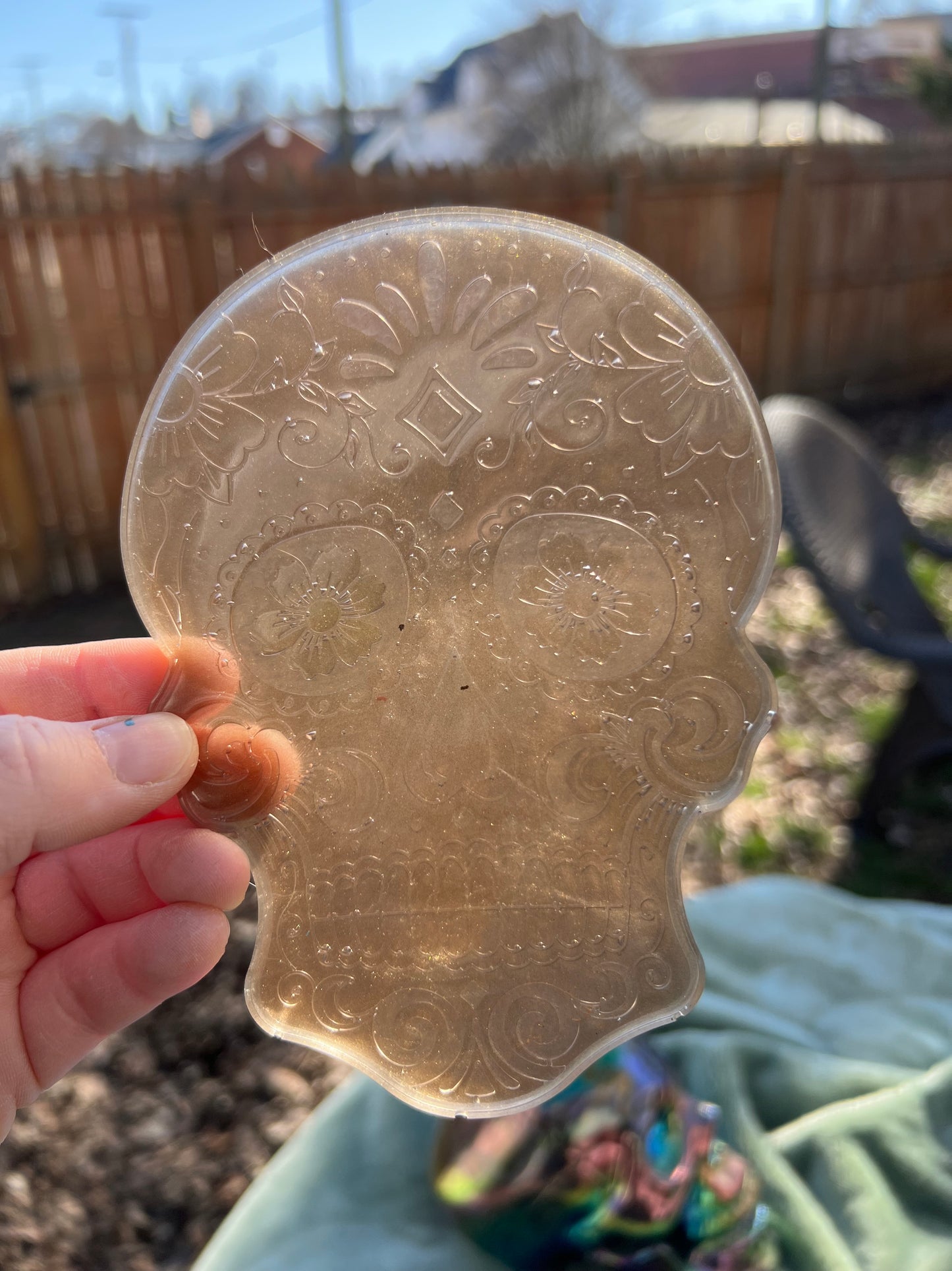 golden sugar skull