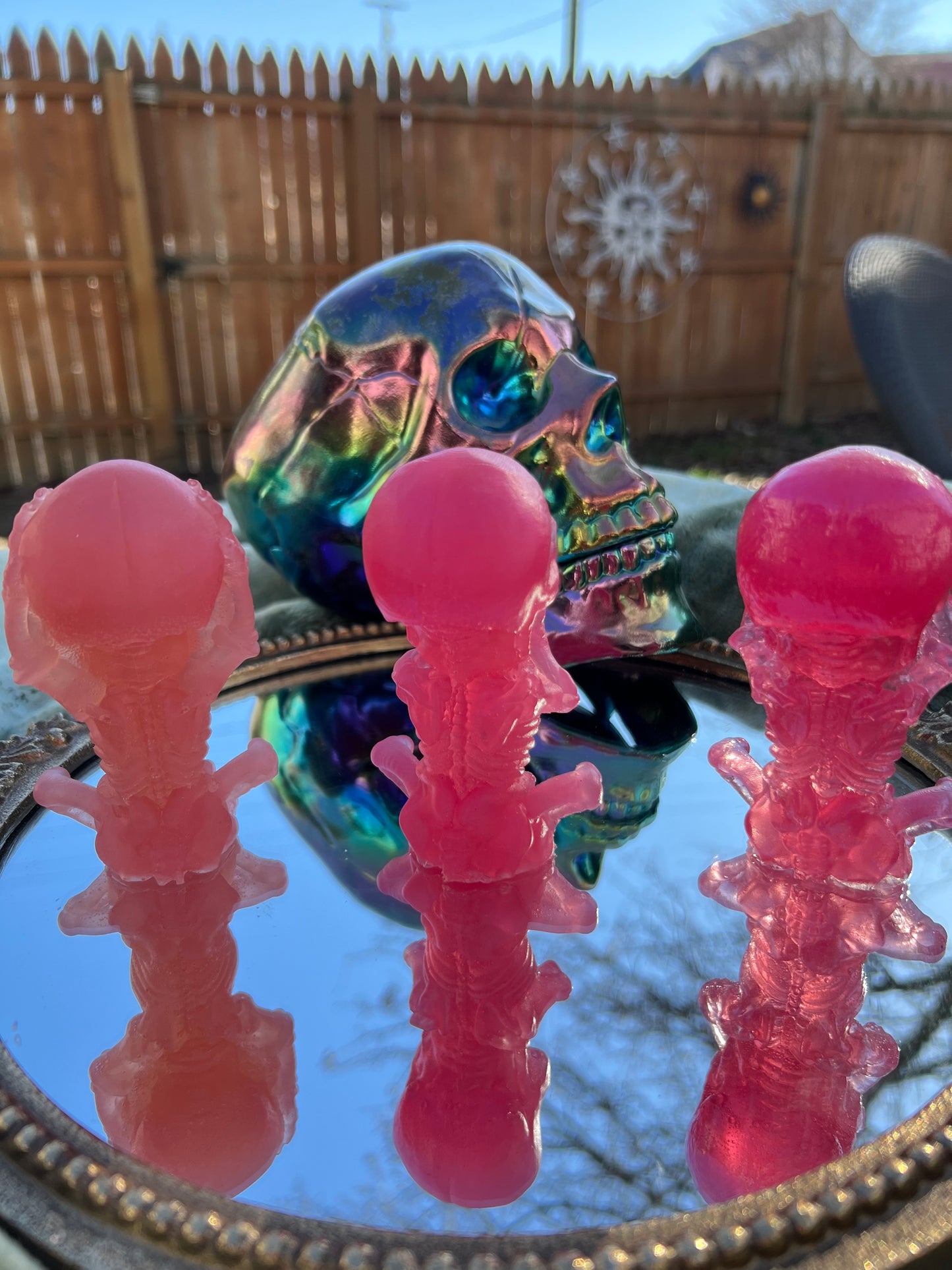 pink hear, speak, say no evil