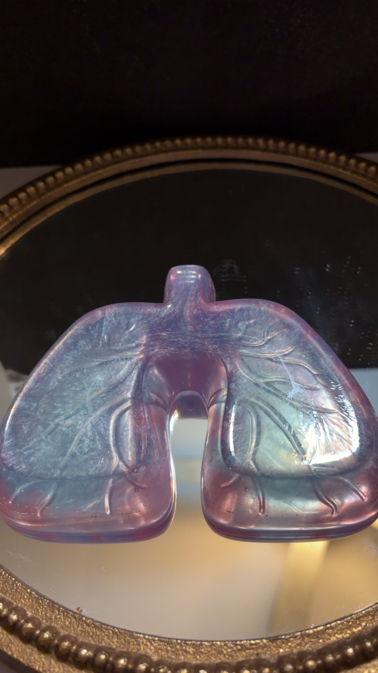 blue and purple lung ashtray