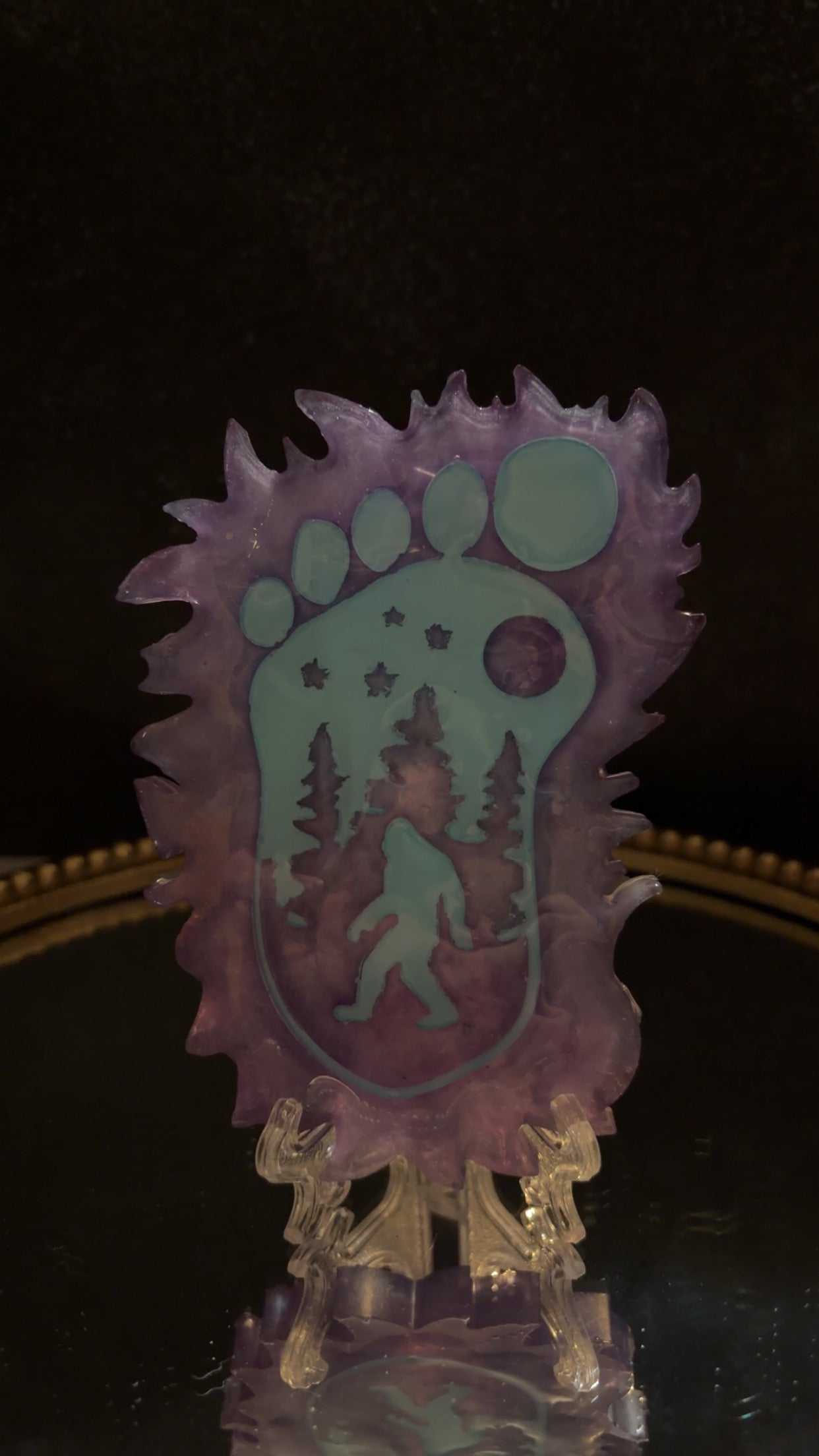 purple and blue big foot