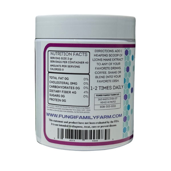 Lion’s Mane Mushroom Powder Extract – Hericium erinaceus (2,000 mg)