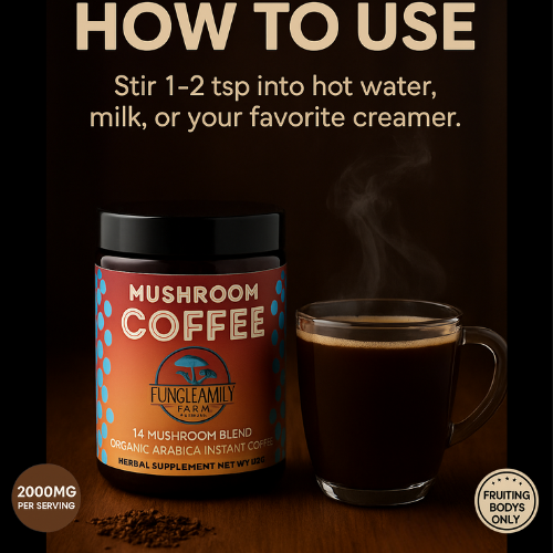 Instant Mushroom Coffee – 14-Mushroom Functional Blend