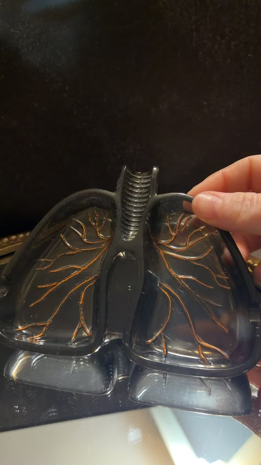 black and copper lung ashtray