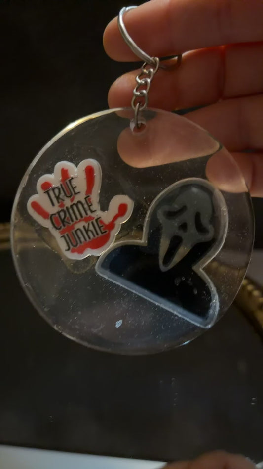 true crime /scream keychain