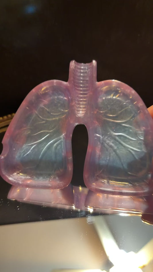 blue and purple lung ashtray