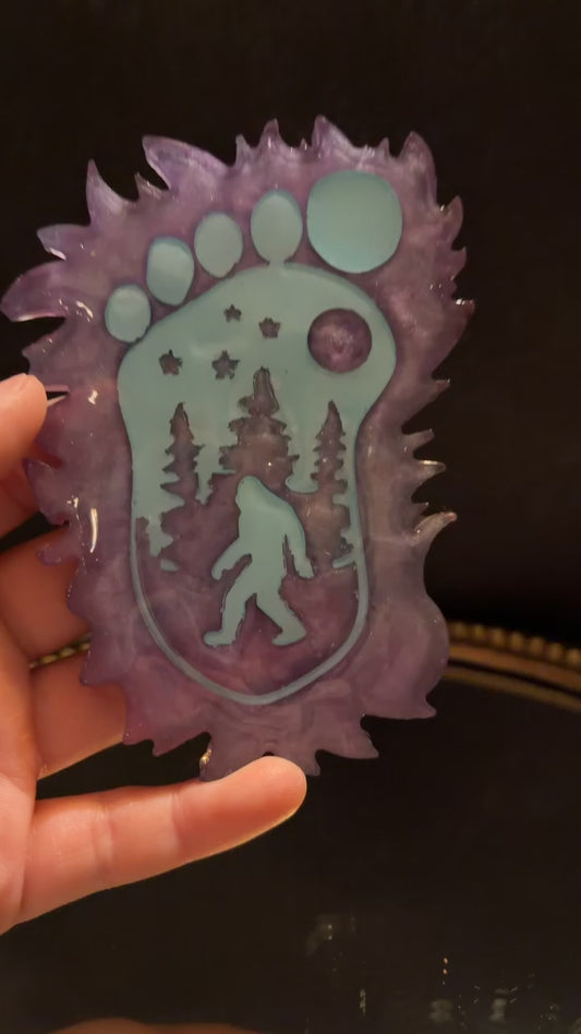 purple and blue big foot